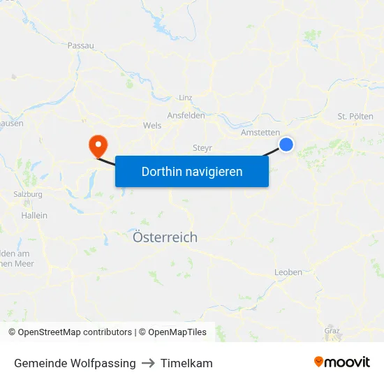 Gemeinde Wolfpassing to Timelkam map