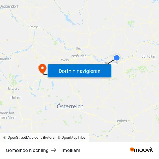 Gemeinde Nöchling to Timelkam map