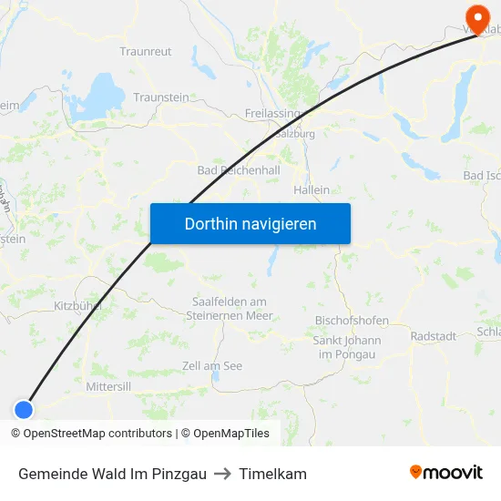 Gemeinde Wald Im Pinzgau to Timelkam map
