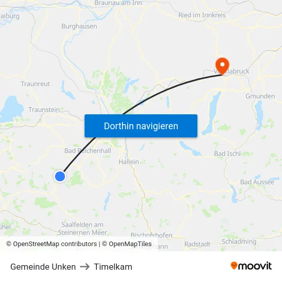 Gemeinde Unken to Timelkam map