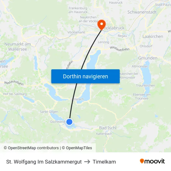St. Wolfgang Im Salzkammergut to Timelkam map