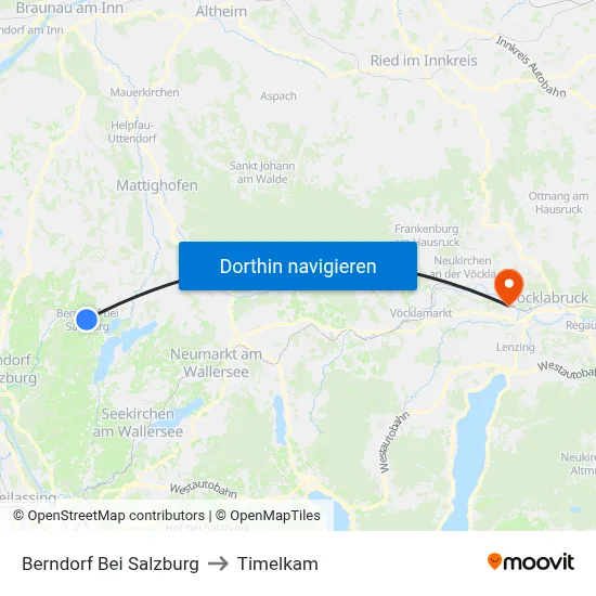Berndorf Bei Salzburg to Timelkam map