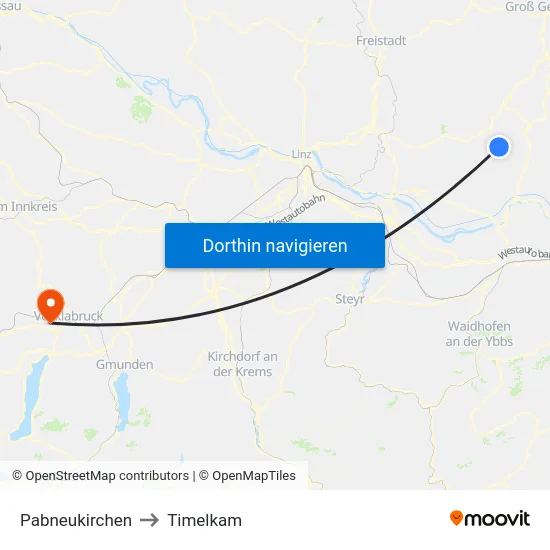 Pabneukirchen to Timelkam map