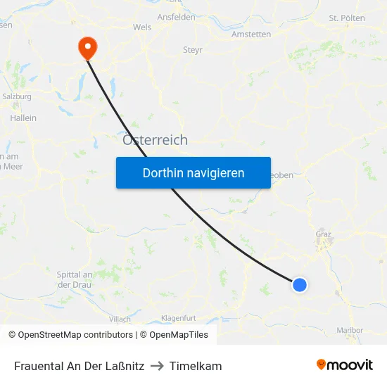 Frauental An Der Laßnitz to Timelkam map