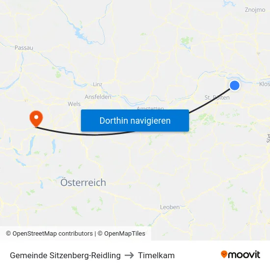 Gemeinde Sitzenberg-Reidling to Timelkam map