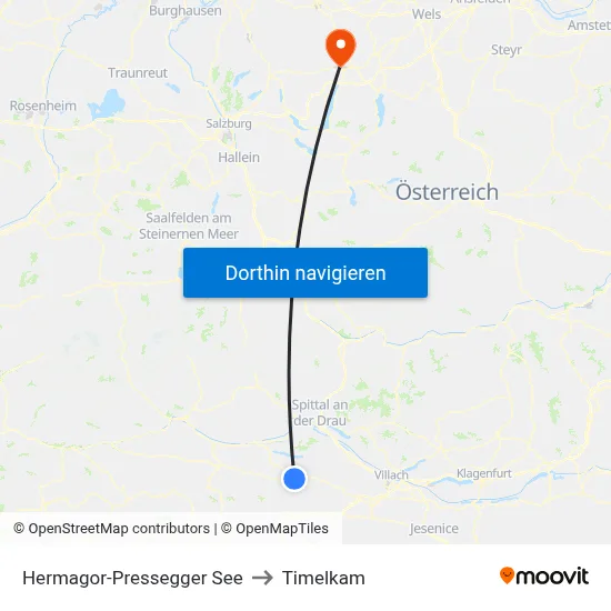 Hermagor-Pressegger See to Timelkam map