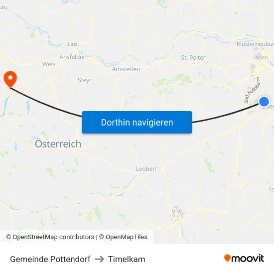 Gemeinde Pottendorf to Timelkam map