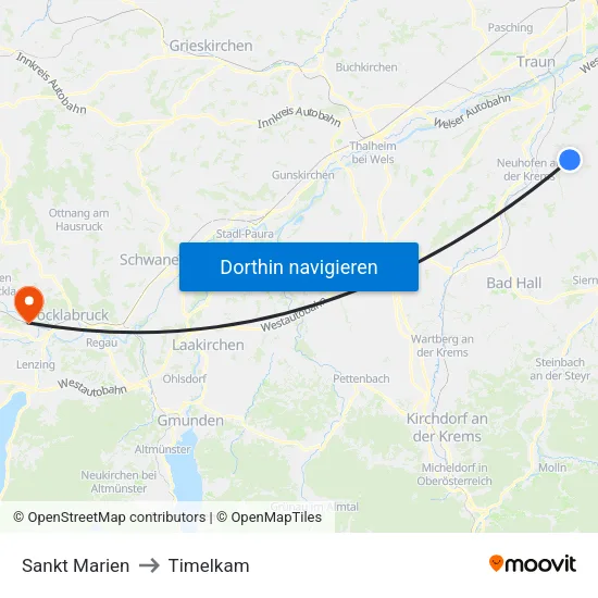 Sankt Marien to Timelkam map