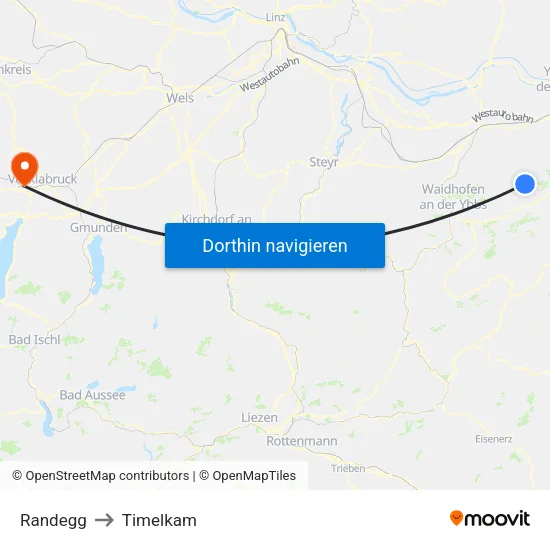 Randegg to Timelkam map