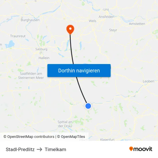 Stadl-Predlitz to Timelkam map