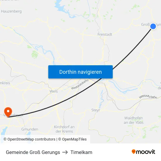 Gemeinde Groß Gerungs to Timelkam map