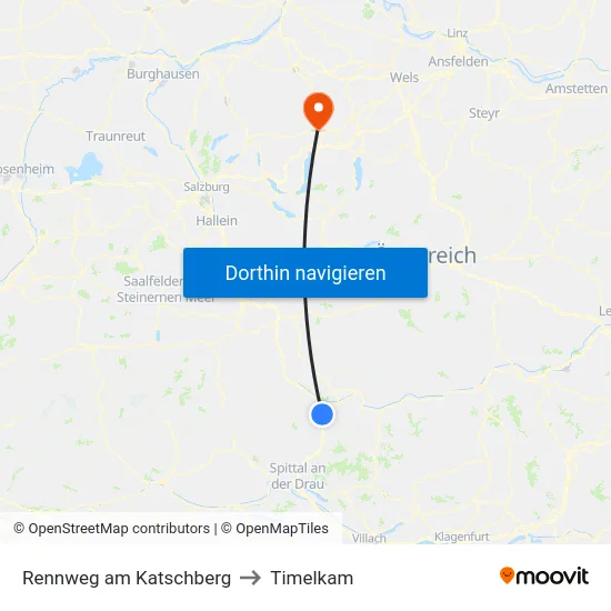 Rennweg am Katschberg to Timelkam map