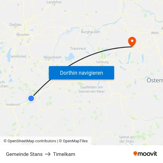 Gemeinde Stans to Timelkam map