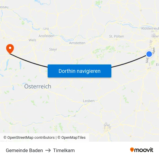 Gemeinde Baden to Timelkam map