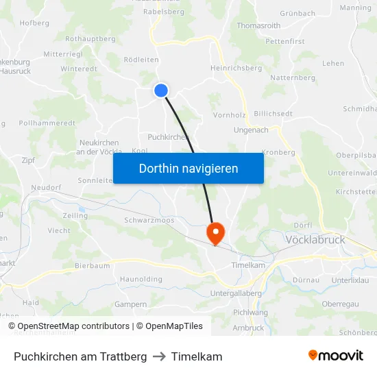 Puchkirchen am Trattberg to Timelkam map