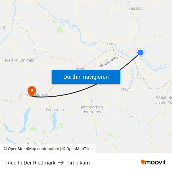 Ried In Der Riedmark to Timelkam map