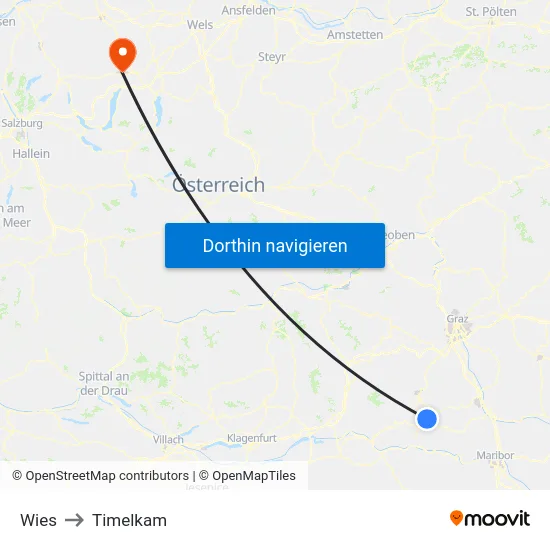 Wies to Timelkam map