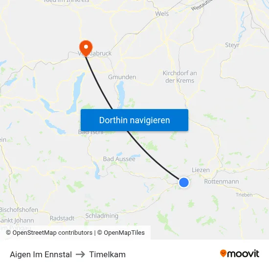 Aigen Im Ennstal to Timelkam map