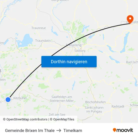 Gemeinde Brixen Im Thale to Timelkam map