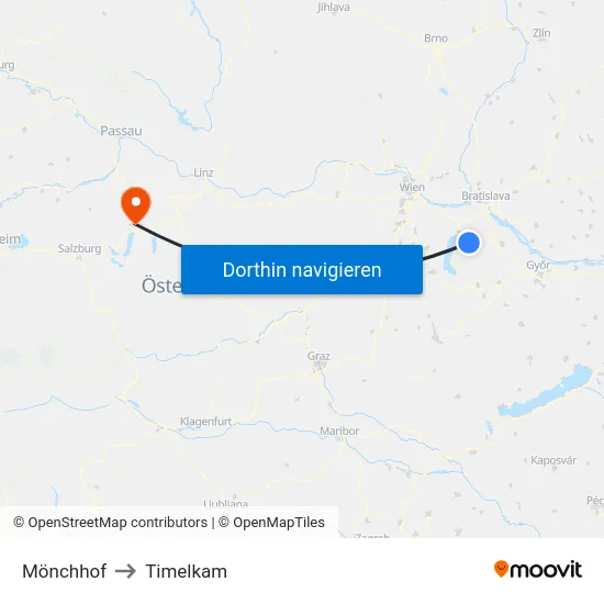 Mönchhof to Timelkam map