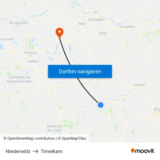 Niederwölz to Timelkam map