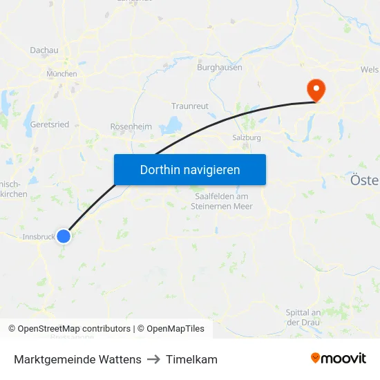 Marktgemeinde Wattens to Timelkam map
