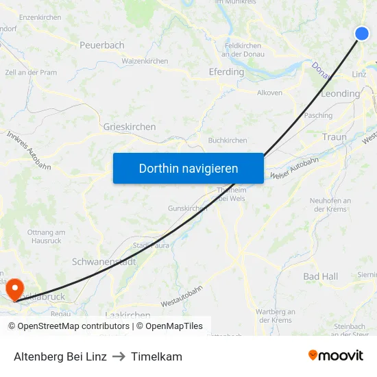 Altenberg Bei Linz to Timelkam map