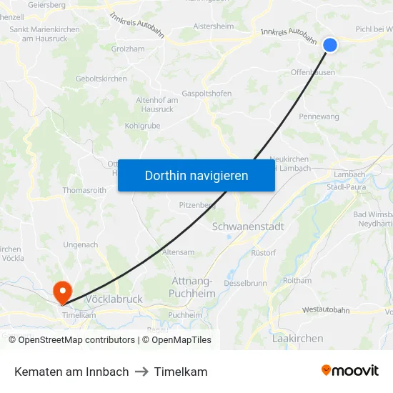 Kematen am Innbach to Timelkam map