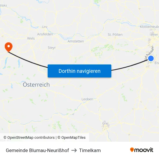 Gemeinde Blumau-Neurißhof to Timelkam map