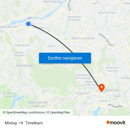 Mining to Timelkam map