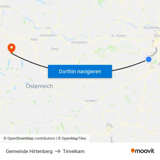 Gemeinde Hirtenberg to Timelkam map