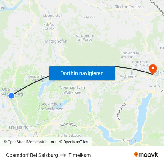 Oberndorf Bei Salzburg to Timelkam map