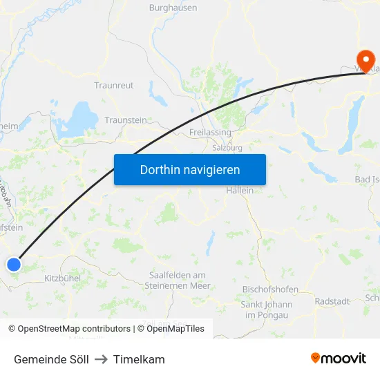 Gemeinde Söll to Timelkam map