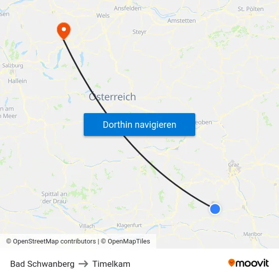 Bad Schwanberg to Timelkam map