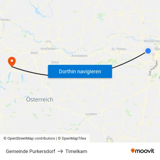 Gemeinde Purkersdorf to Timelkam map