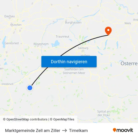 Marktgemeinde Zell am Ziller to Timelkam map