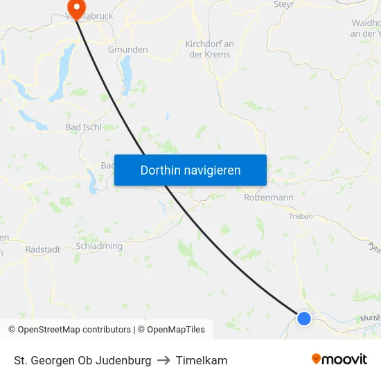 St. Georgen Ob Judenburg to Timelkam map