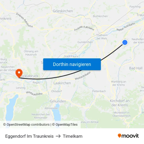 Eggendorf Im Traunkreis to Timelkam map