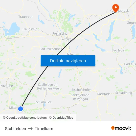 Stuhlfelden to Timelkam map