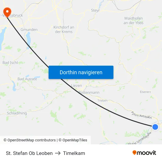 St. Stefan Ob Leoben to Timelkam map