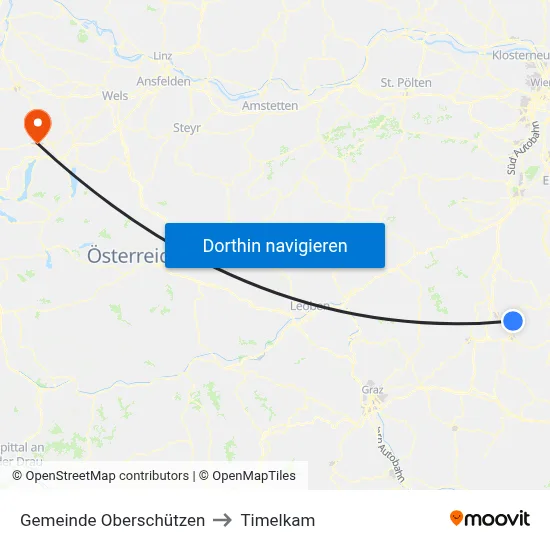 Gemeinde Oberschützen to Timelkam map