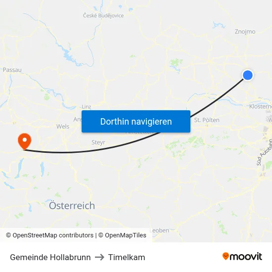 Gemeinde Hollabrunn to Timelkam map