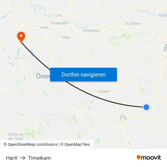 Hartl to Timelkam map