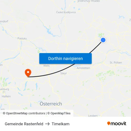 Gemeinde Rastenfeld to Timelkam map