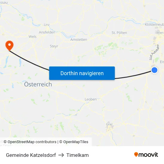Gemeinde Katzelsdorf to Timelkam map