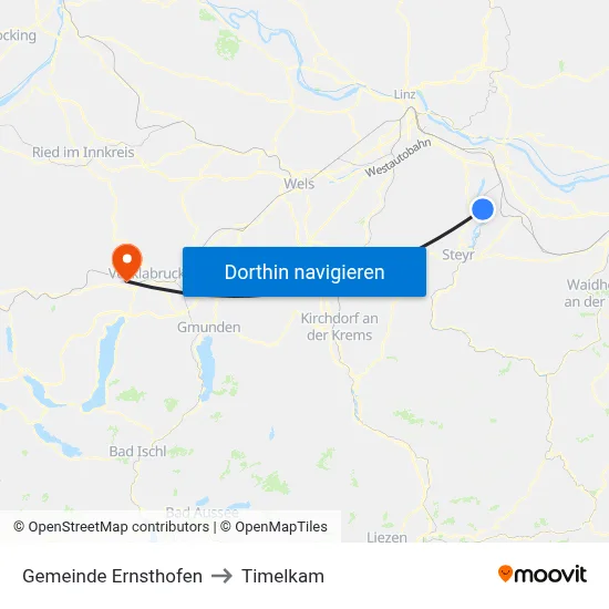Gemeinde Ernsthofen to Timelkam map
