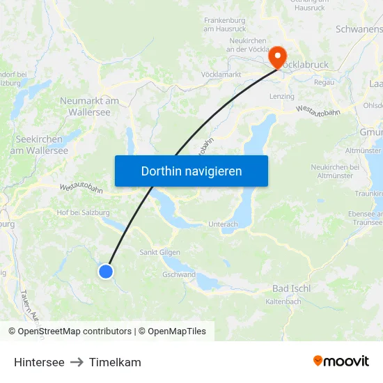 Hintersee to Timelkam map