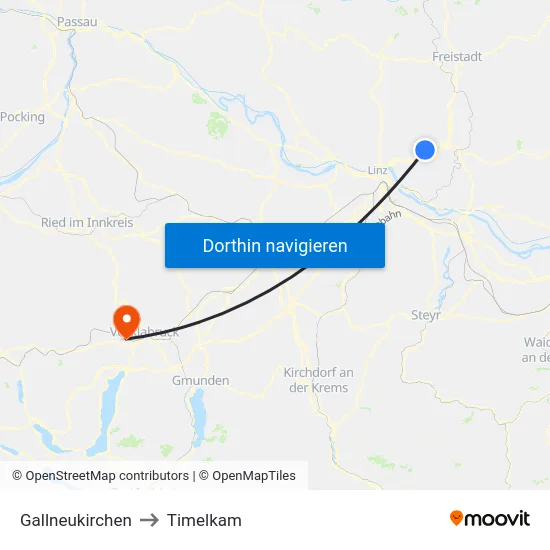 Gallneukirchen to Timelkam map
