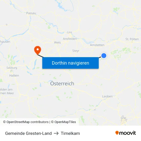 Gemeinde Gresten-Land to Timelkam map