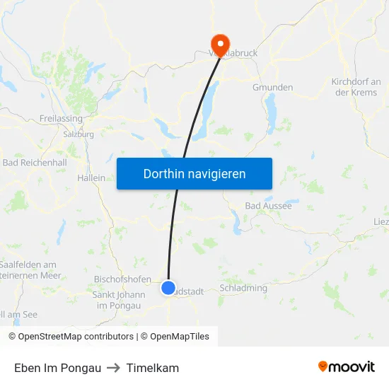 Eben Im Pongau to Timelkam map